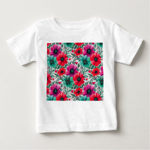 Camiseta De Bebé Patrón retro de moda rústica floral