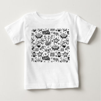 Camiseta De Bebé Patrón sin fisuras dibujado a mano psicodélico de