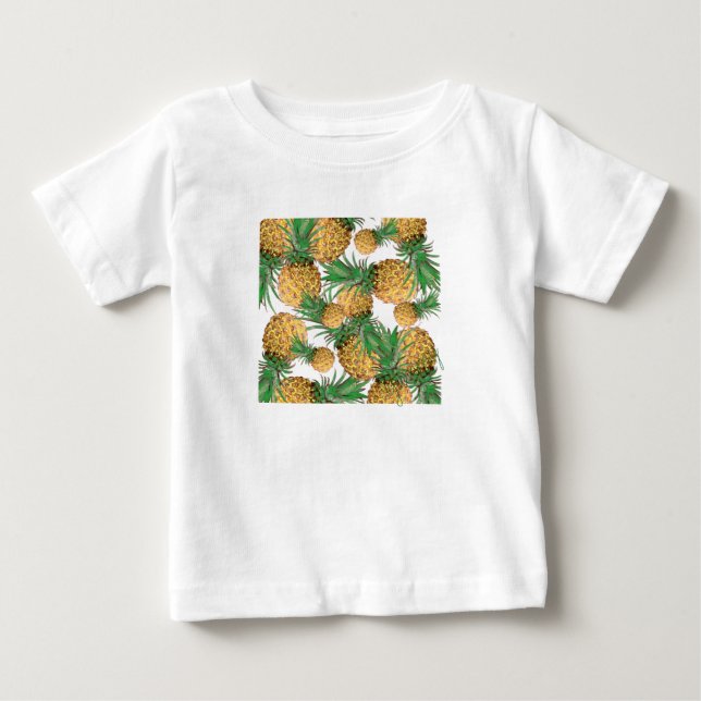 Camiseta De Bebé Patrón tropical yummy de piña (Anverso)