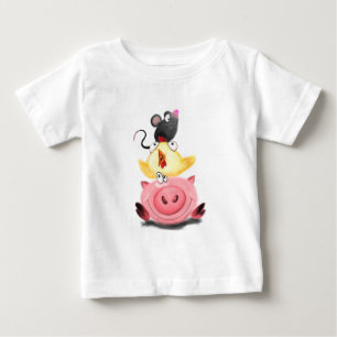 Camiseta De Bebé Patrona de lechón y amigos de ratón divertidos niñ