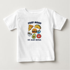Camiseta De Bebé Patrones de humor de comida rápida Kawaii