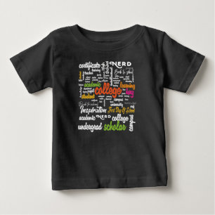 Camiseta De Bebé Patrones de nube de Word de educación superior