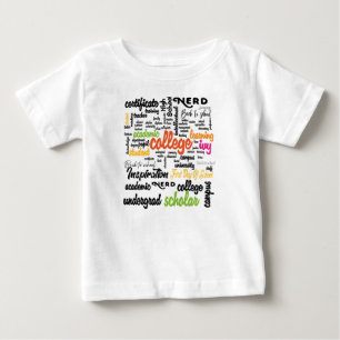 Camiseta De Bebé Patrones de nube de Word de educación superior