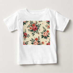 Camiseta De Bebé Patrones florales de época con elegancia clásica