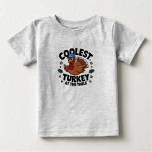 Camiseta De Bebé Pavo Más Genial En La Mesa Cena De Acción De Graci
