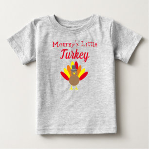 Camiseta de bebé pavo pequeño de mamá