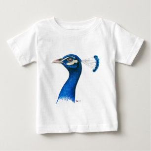 Camiseta De Bebé Pavo real:  Azul indio