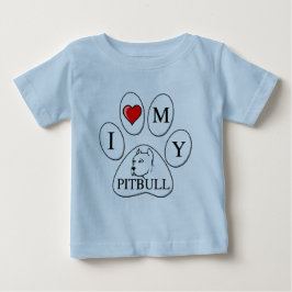 Camiseta De Bebé PAW - Amo a mi Pit Bull - Amo a los Perros