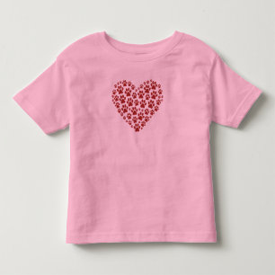 Camiseta De Bebé Paw Amor Corazón Niños