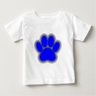 Camiseta De Bebé Paw De Perro En Azul Con Brotes