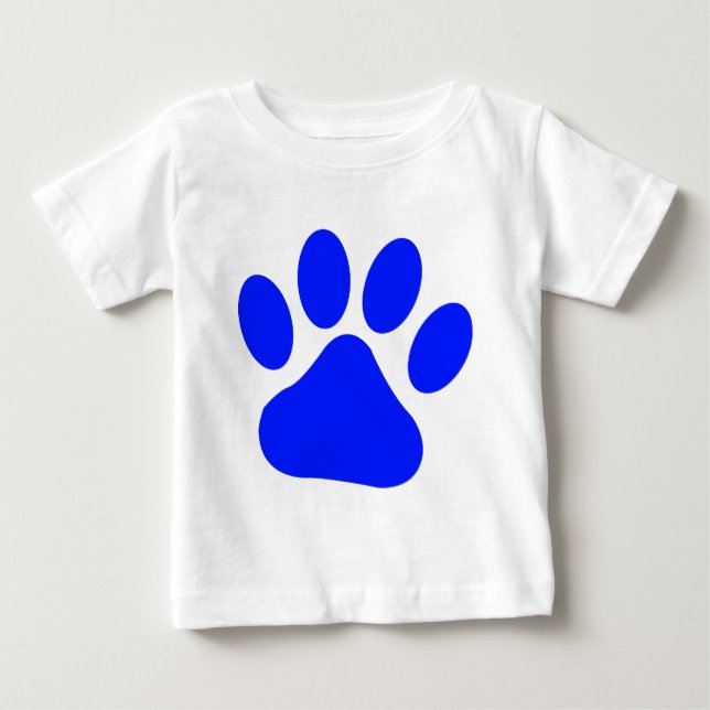 Camiseta De Bebé Pawprint azul (Anverso)
