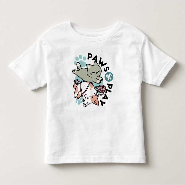Camiseta De Bebé Paws and Play – Adorable Cat Illustration (Anverso)