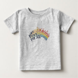 Camiseta De Bebé Paws for All - Rainbow Paw Print Unity