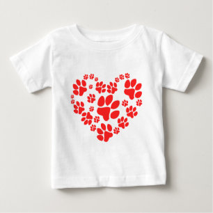 Camiseta De Bebé Paws Heart