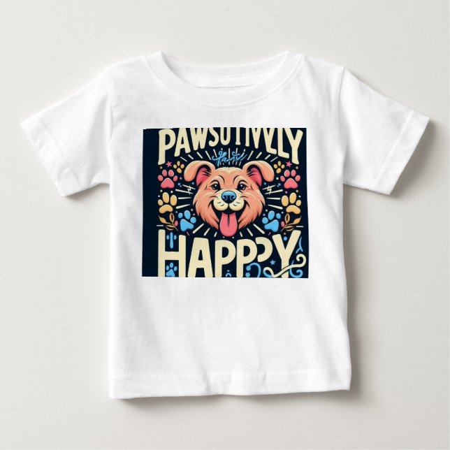 Camiseta De Bebé Pawsitive Happy (Anverso)