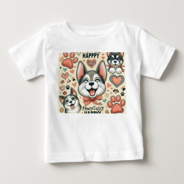 Camiseta De Bebé Pawsitive Happy (Anverso)