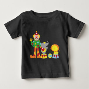Camiseta De Bebé Payaso de circo personalizado y animales