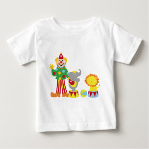 Camiseta De Bebé Payaso de circo personalizado y animales de manga 