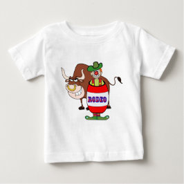 Camiseta De Bebé Payaso de Rodeo Occidental y Toro