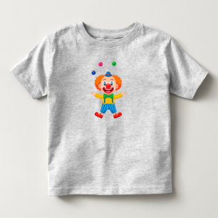 Camiseta De Bebé Payaso Juguetón Saltando Con Bolas Brillantes