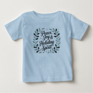 Camiseta De Bebé Paz, Alegría y Espíritu Navideño