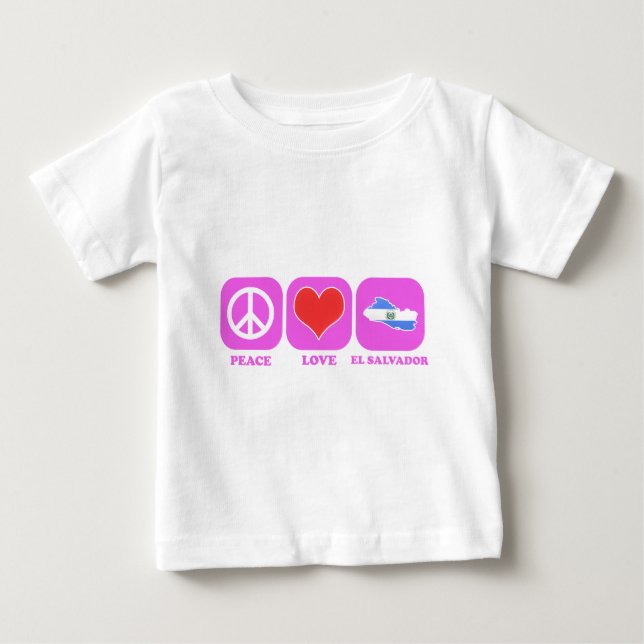 Camiseta De Bebé Paz Amar El Salvador (Anverso)