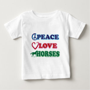 Camiseta De Bebé Paz-amor-caballos