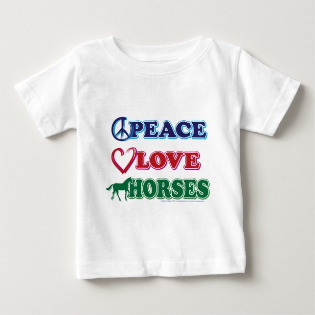 Camiseta De Bebé Paz-amor-caballos (Anverso)