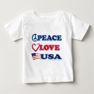 Camiseta De Bebé Paz-Amor-EEUU