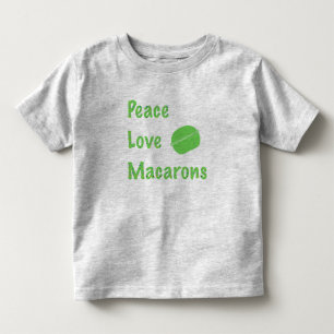 Camiseta De Bebé Paz, amor, macarones