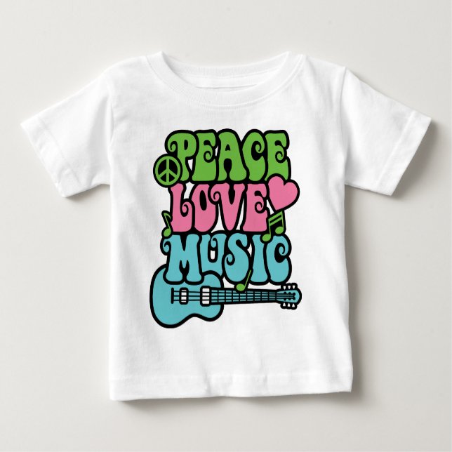 Camiseta De Bebé Paz-Amor-Música (Anverso)