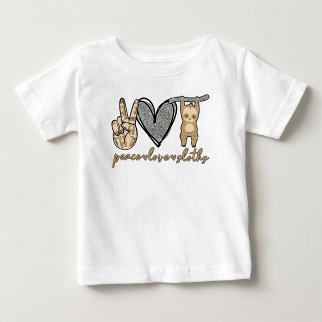 Camiseta De Bebé Paz, amor, tragamonedas (Anverso)