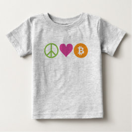 Camiseta De Bebé Paz, amor y Bitcoin Toddler Tee