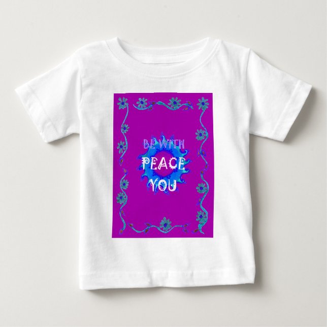 Camiseta De Bebé Paz Be With You Inspirador Text Art Pattern (Anverso)