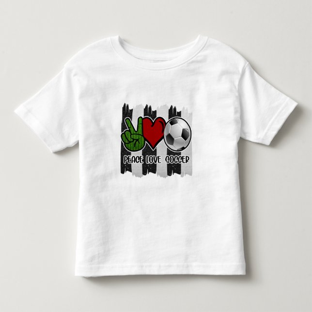 Camiseta De Bebé Paz en el fútbol y amor (Anverso)
