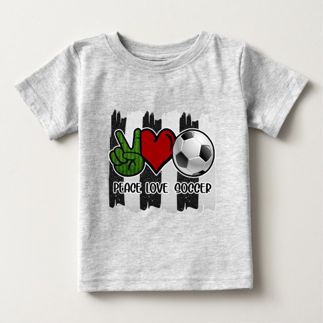 Camiseta De Bebé Paz en el fútbol y amor (Anverso)