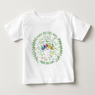 Camiseta De Bebé Paz y amor, bebé…