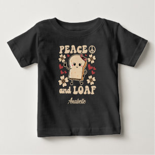 Camiseta De Bebé Paz y pan   Tostada Chica con un signo de paz - Ne