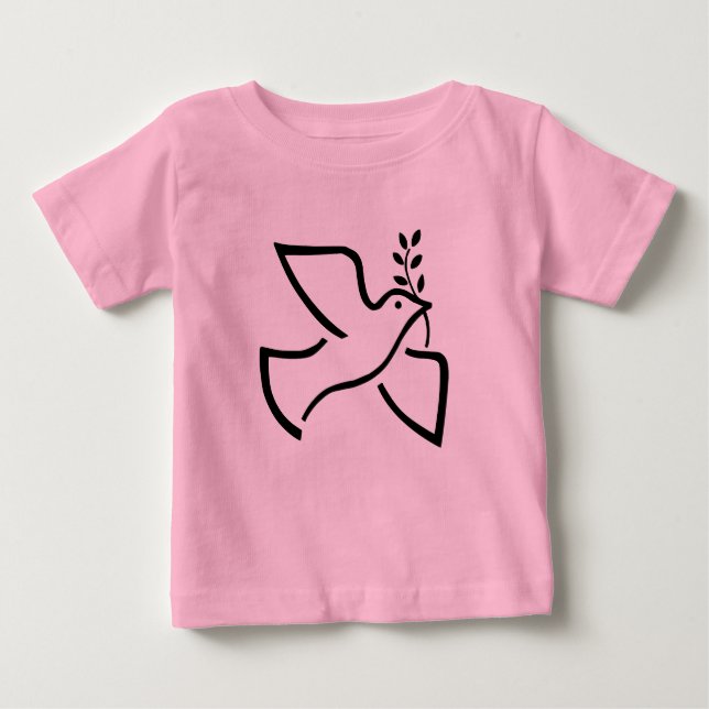Camiseta De Bebé Peace Dove Silhouette White (Anverso)