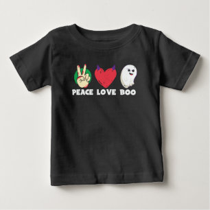 Camiseta De Bebé Peace Love Boo