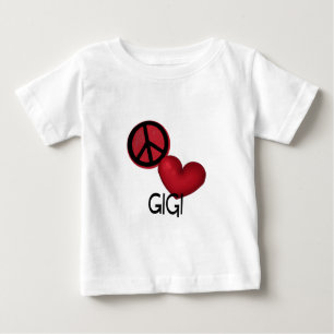 Camiseta De Bebé Peace Love Gigi