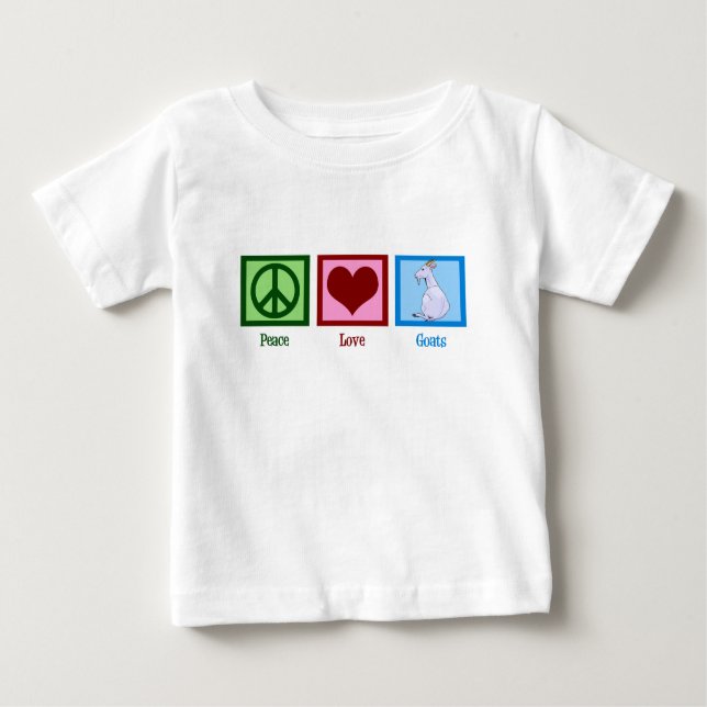 Camiseta De Bebé Peace Love Goats (Anverso)