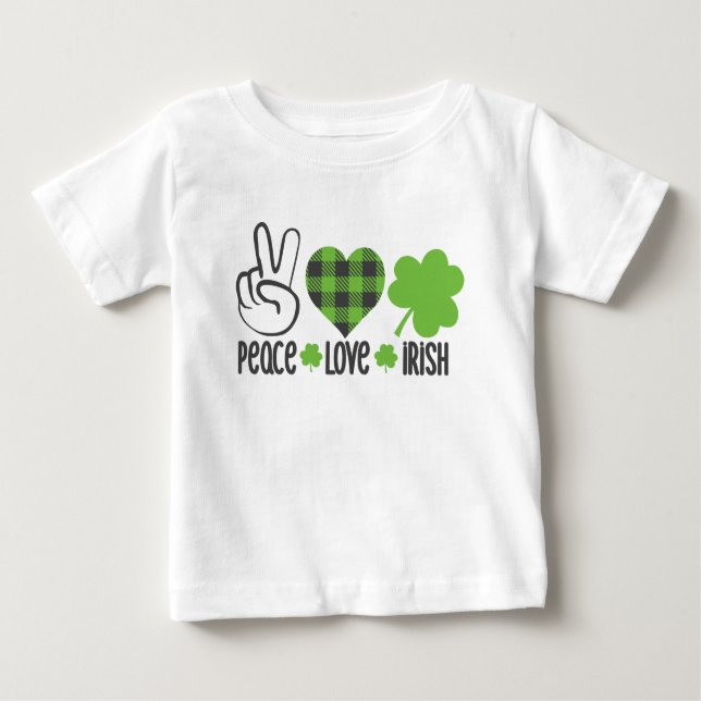 Camiseta De Bebé Peace Love Irish-60682 (Anverso)