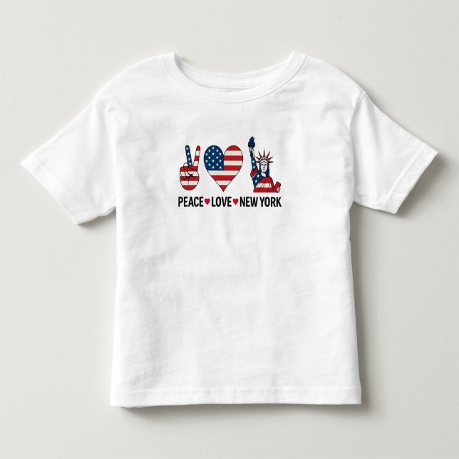 Camiseta De Bebé Peace Love New York (Anverso)