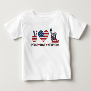 Camiseta De Bebé Peace Love New York