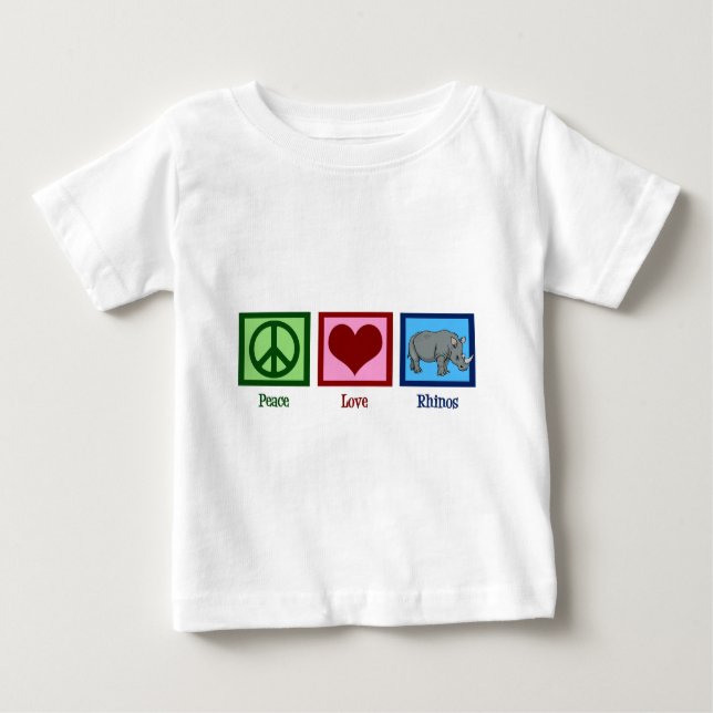 Camiseta De Bebé Peace Love Rhinos (Anverso)