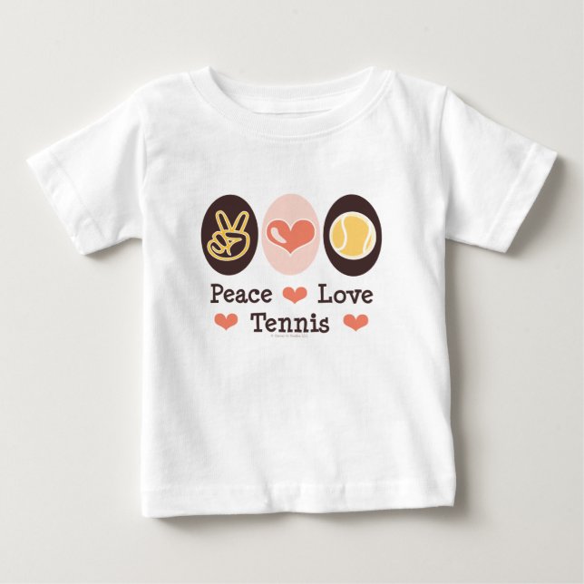 Camiseta De Bebé Peace Love Tennis Baby Long Sleeve Tee (Anverso)