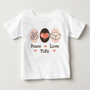 Camiseta De Bebé Peace Love Tofu Infant Long Sleeve Tee