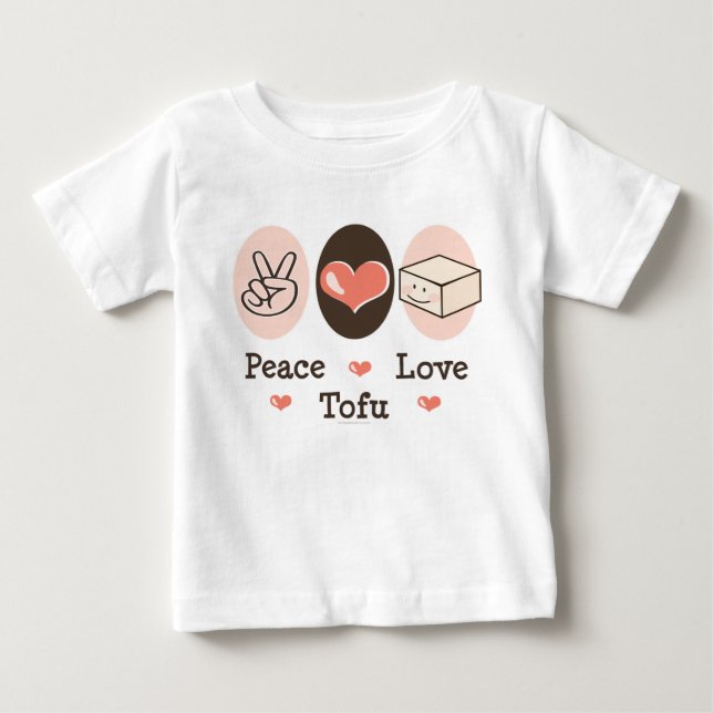 Camiseta De Bebé Peace Love Tofu Infant Long Sleeve Tee (Anverso)