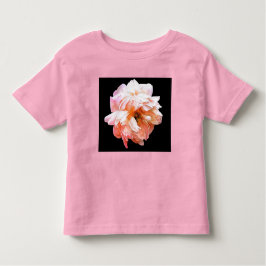 Camiseta De Bebé Peach Peony pálido sobre negro